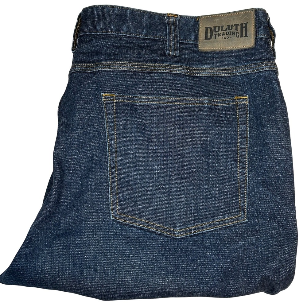 Duluth Trading Co Flex Ballroom Jeans 42x30 Mens Blue Dark Wash Denim Straight